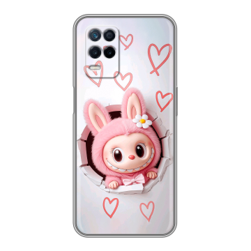 Силиконовый чехол на Realme Narzo 30 5G с принтом Labubu Лабубу