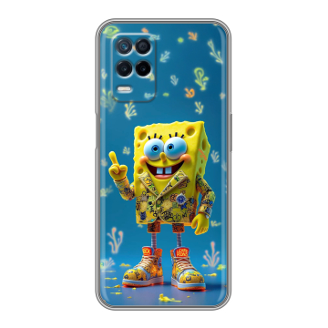 Силиконовый чехол на Realme Narzo 30 5G с принтом Спанч боб Спанчбоб Силиконовый чехол на Realme Narzo 30 5G с принтом Спанч боб Спанчбоб