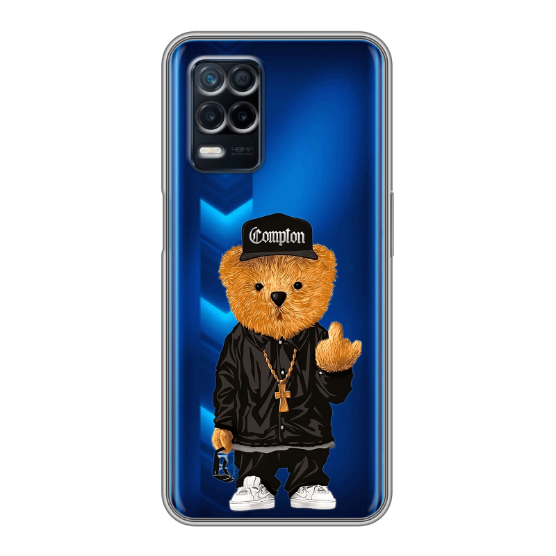 Силиконовый чехол на Realme Narzo 30 5G с принтом Мишка Силиконовый чехол на Realme Narzo 30 5G с принтом Мишка