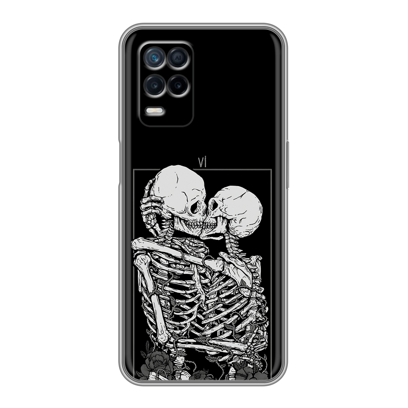 Силиконовый чехол на Realme Narzo 30 5G с принтом Поцелуй скелетов Силиконовый чехол на Realme Narzo 30 5G с принтом Поцелуй скелетов