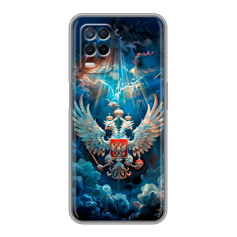 Силиконовый чехол на Realme Narzo 30 5G с принтом Герб флаг России Силиконовый чехол на Realme Narzo 30 5G с принтом Герб флаг России