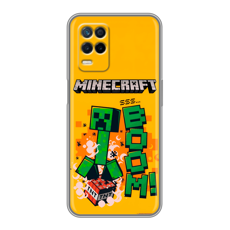 Силиконовый чехол на Realme Narzo 30 5G с принтом Майнкрафт Minecraft Силиконовый чехол на Realme Narzo 30 5G с принтом Майнкрафт Minecraft