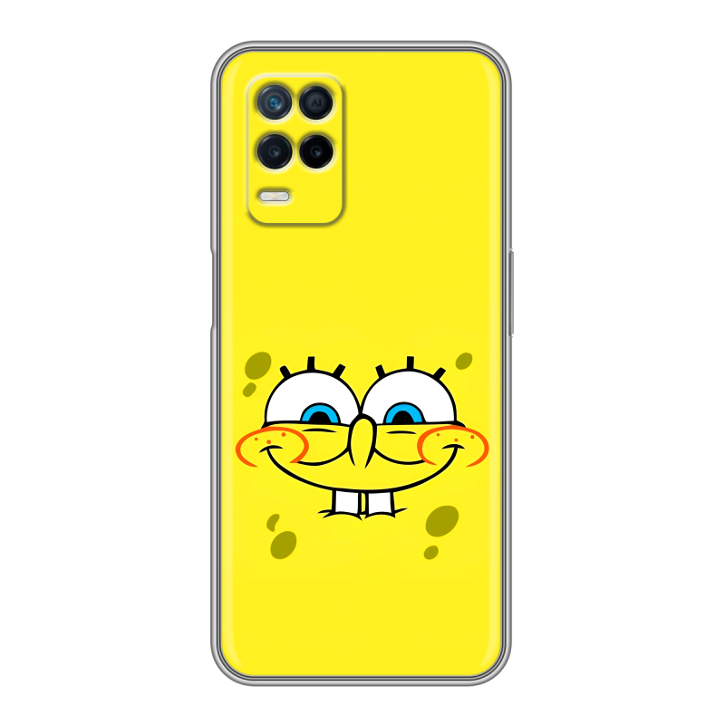 Силиконовый противоударный чехол на Realme Narzo 30 5G с принтом спанчбоб спанч боб Силиконовый противоударный чехол на Realme Narzo 30 5G с принтом спанчбоб спанч боб
