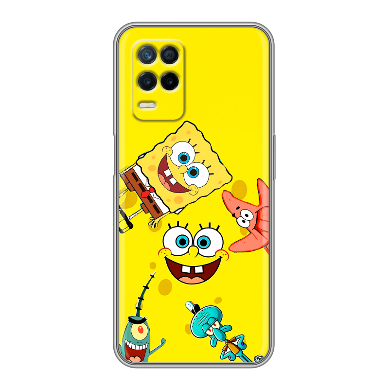 Силиконовый чехол на Realme Narzo 30 5G с принтом Спанч боб Спанчбоб Силиконовый чехол на Realme Narzo 30 5G с принтом Спанч боб Спанчбоб