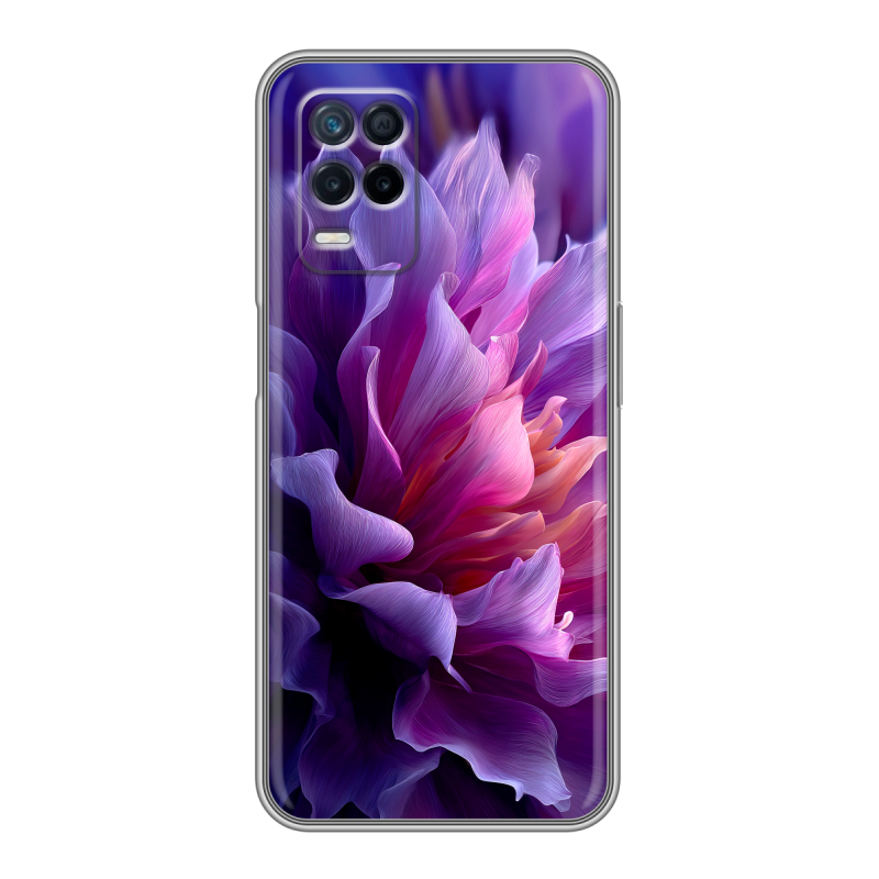 Силиконовый чехол на Realme Narzo 30 5G с принтом женский цветы Силиконовый чехол на Realme Narzo 30 5G с принтом женский цветы