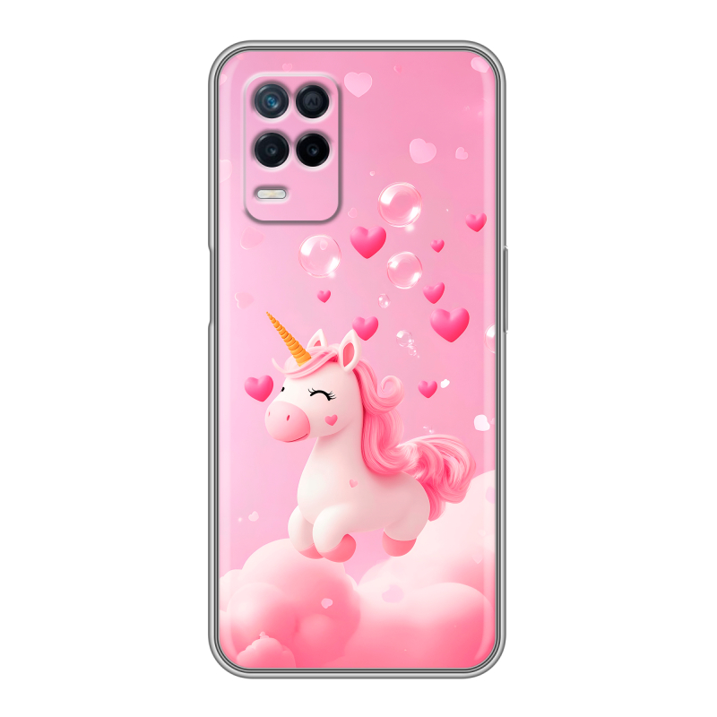 Силиконовый чехол на Realme Narzo 30 5G с принтом Единорог Силиконовый чехол на Realme Narzo 30 5G с принтом Единорог