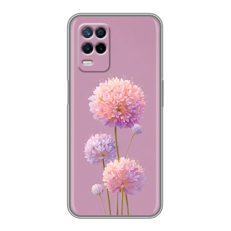 Силиконовый противоударный чехол на Realme Narzo 30 5G с принтом Цветы Силиконовый противоударный чехол на Realme Narzo 30 5G с принтом Цветы