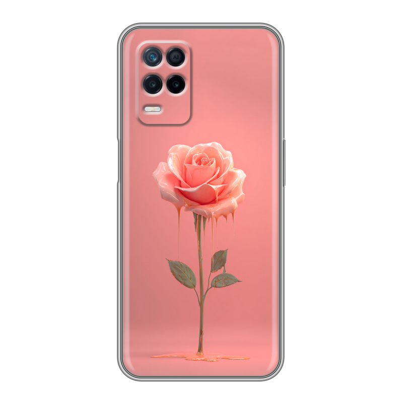 Силиконовый противоударный чехол на Realme Narzo 30 5G с принтом Розовая роза Силиконовый противоударный чехол на Realme Narzo 30 5G с принтом Розовая роза