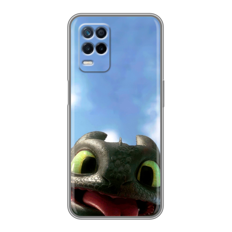 Силиконовый противоударный чехол на Realme Narzo 30 5G с принтом Как приручить дракона Силиконовый противоударный чехол на Realme Narzo 30 5G с принтом Как приручить дракона