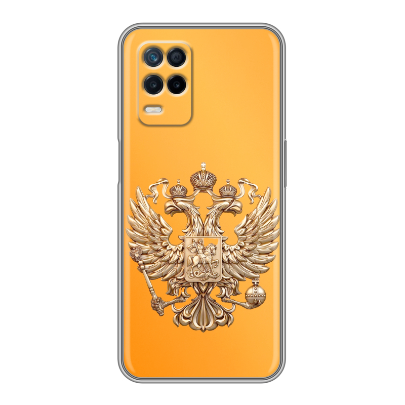 Силиконовый чехол на Realme Narzo 30 5G с принтом Герб Флаг России Силиконовый чехол на Realme Narzo 30 5G с принтом Герб Флаг России