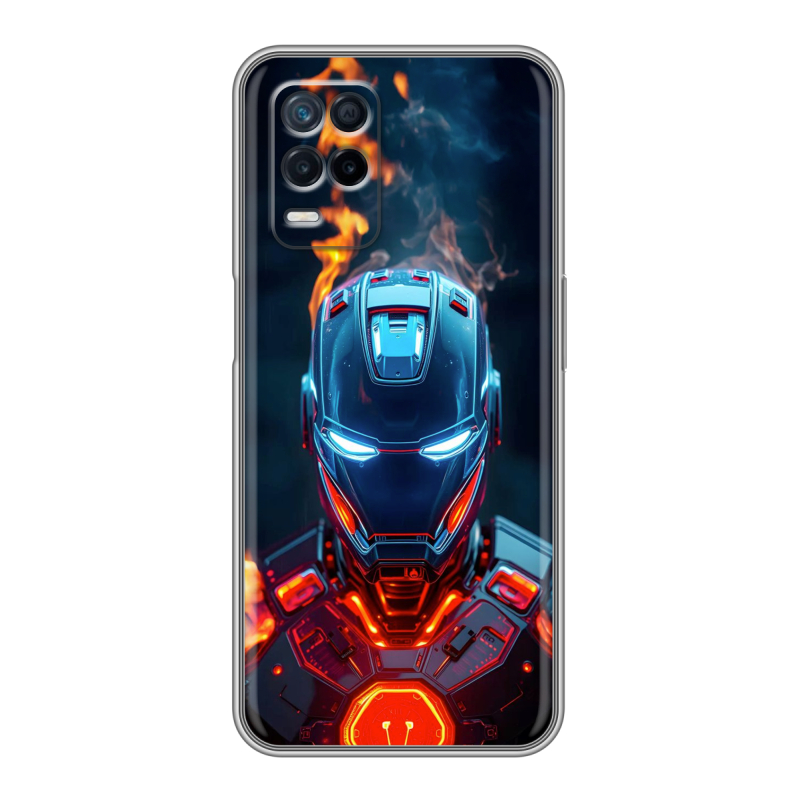Силиконовый чехол на Realme Narzo 30 5G с принтом IronMan Железный человек Силиконовый чехол на Realme Narzo 30 5G с принтом IronMan Железный человек