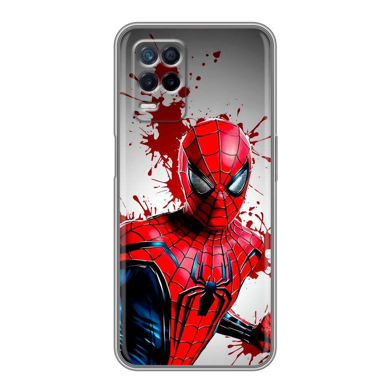 Силиконовый чехол на Realme Narzo 30 5G с принтом Spiderman Человек паук Силиконовый чехол на Realme Narzo 30 5G с принтом Spiderman Человек паук