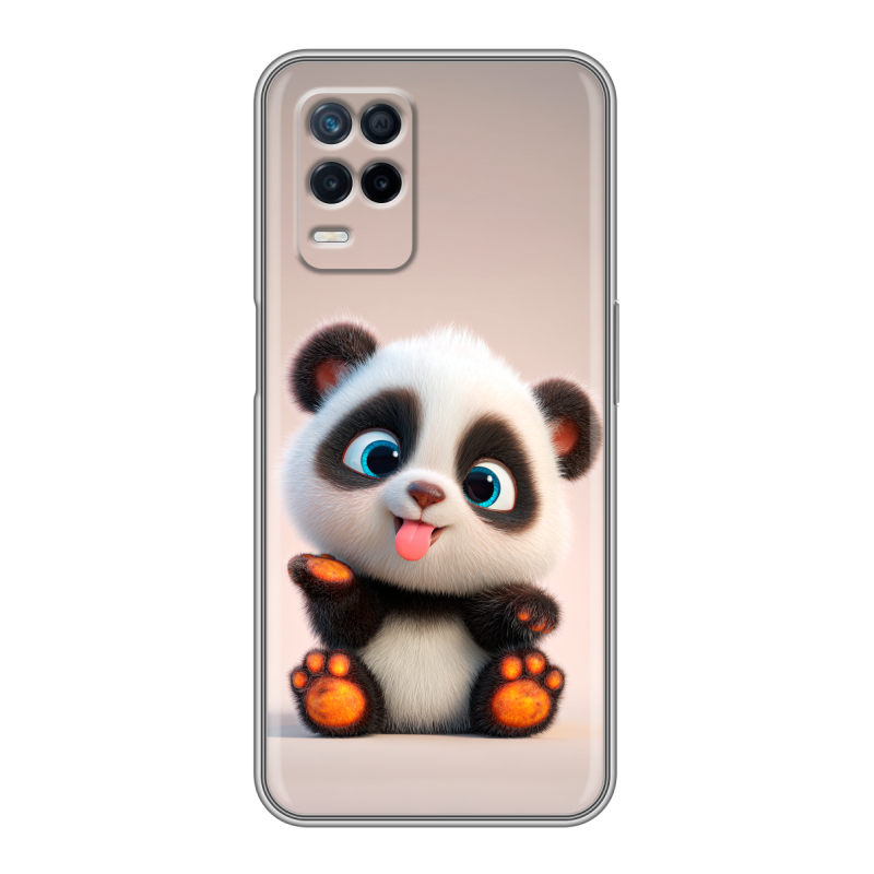 Силиконовый чехол на Realme Narzo 30 5G с принтом милая панда Силиконовый чехол на Realme Narzo 30 5G с принтом милая панда