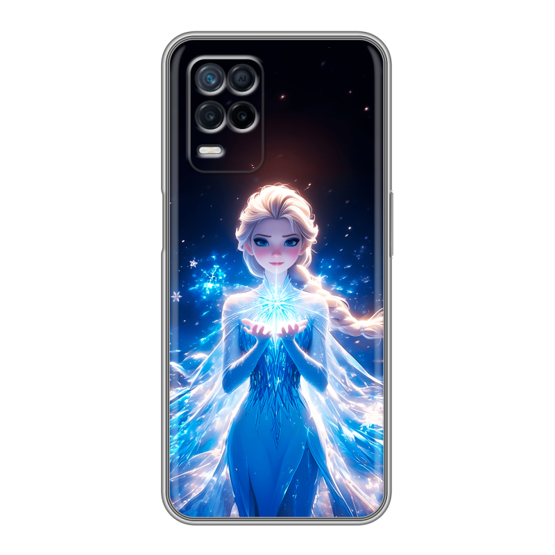 Силиконовый противоударный чехол на Realme Narzo 30 5G с принтом Холодное сердце Frozen Силиконовый противоударный чехол на Realme Narzo 30 5G с принтом Холодное сердце Frozen
