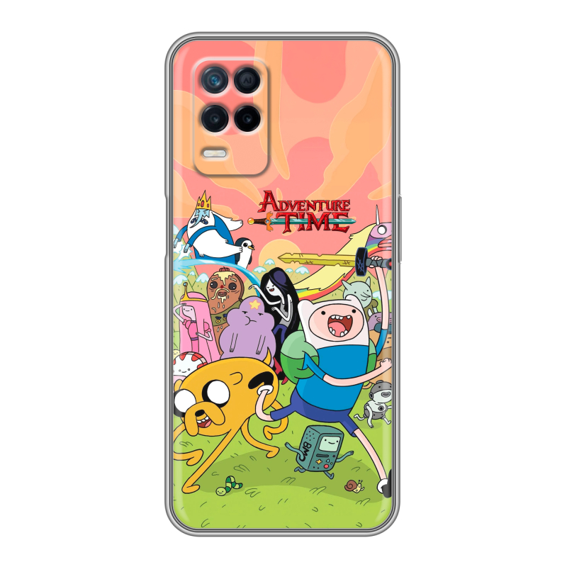 Силиконовый противоударный чехол на Realme Narzo 30 5G с принтом Adventure time Время приключений Силиконовый противоударный чехол на Realme Narzo 30 5G с принтом Adventure time Время приключений