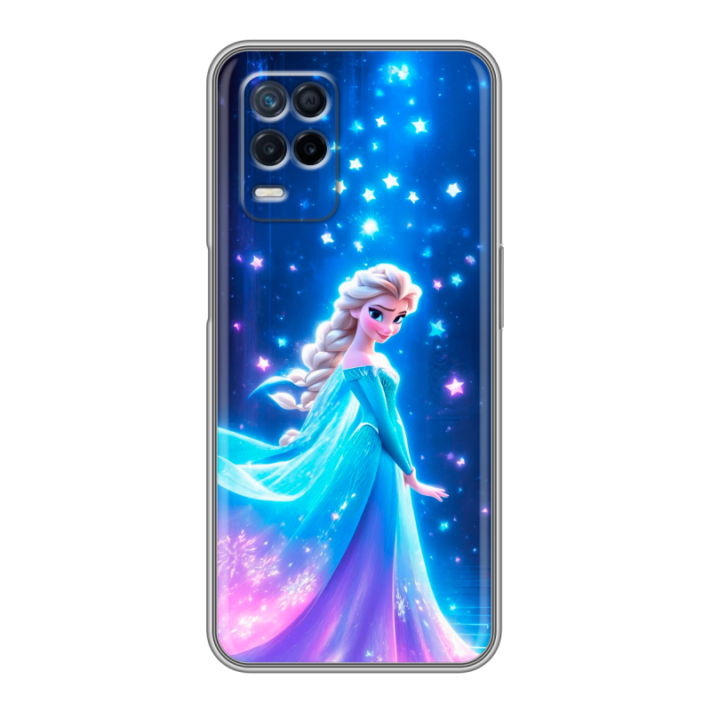 Силиконовый противоударный чехол на Realme Narzo 30 5G с принтом Холодное сердце Frozen Силиконовый противоударный чехол на Realme Narzo 30 5G с принтом Холодное сердце Frozen