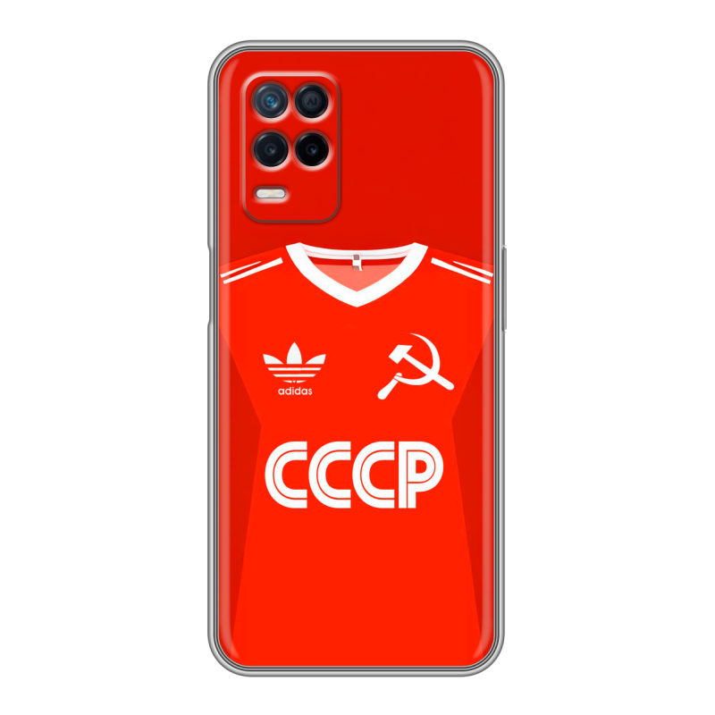 Силиконовый противоударный чехол на Realme Narzo 30 5G с принтом Флаг Герб СССР Силиконовый противоударный чехол на Realme Narzo 30 5G с принтом Флаг Герб СССР