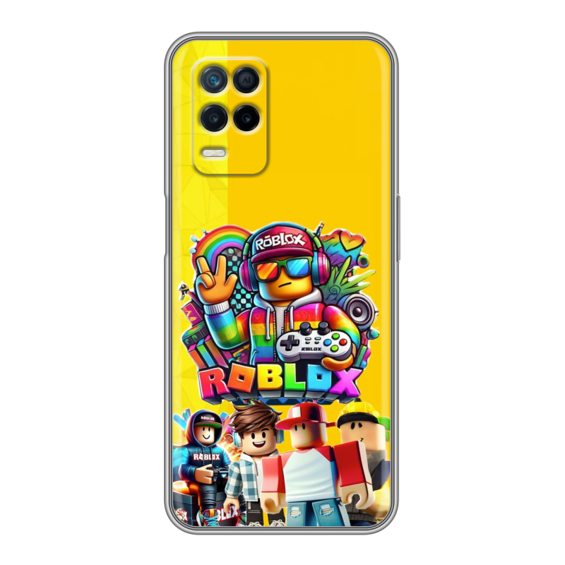 Силиконовый противоударный чехол на Realme Narzo 30 5G с принтом Roblox Роблокс Силиконовый противоударный чехол на Realme Narzo 30 5G с принтом Roblox Роблокс