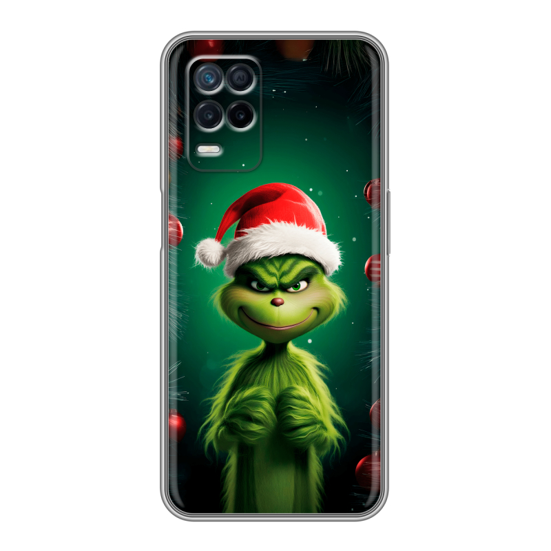 Силиконовый чехол на Realme Narzo 30 5G с принтом Гринч Новый год Рождество Силиконовый чехол на Realme Narzo 30 5G с принтом Гринч Новый год Рождество