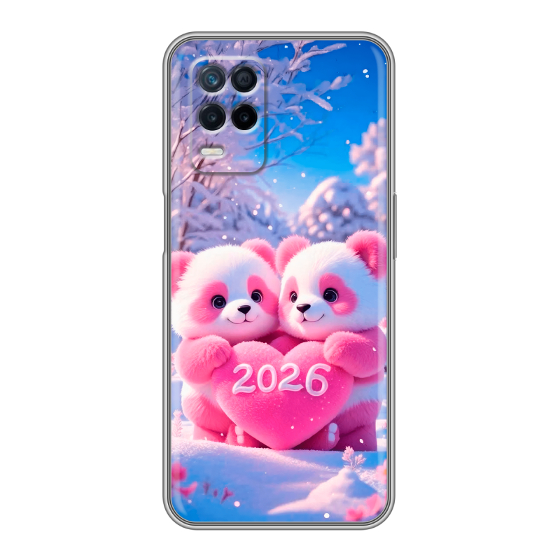 Силиконовый противоударный чехол на Realme Narzo 30 5G с принтом Новый год Силиконовый противоударный чехол на Realme Narzo 30 5G с принтом Новый год