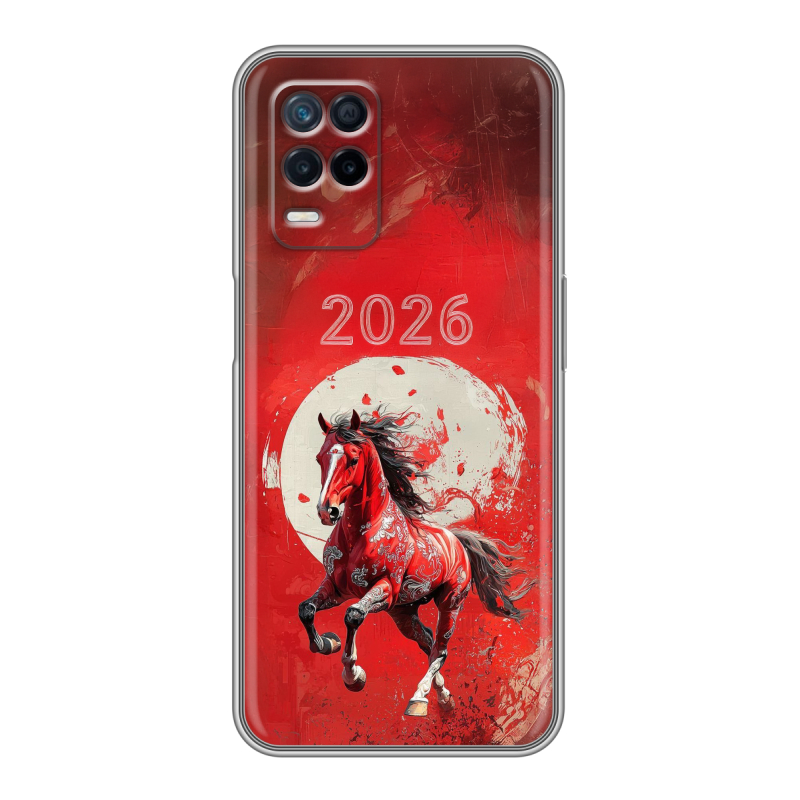 Силиконовый чехол на Realme Narzo 30 5G с принтом Новый год Силиконовый чехол на Realme Narzo 30 5G с принтом Новый год