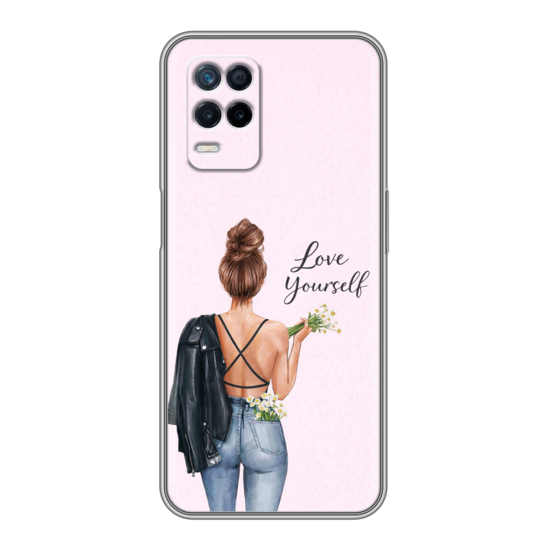 Силиконовый чехол на Realme Narzo 30 5G с принтом женский Силиконовый чехол на Realme Narzo 30 5G с принтом женский