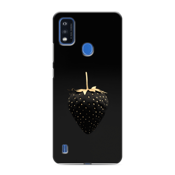 Силиконовый чехол на ZTE Blade A51 с принтом Черная клубника