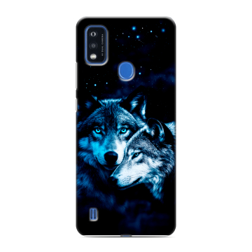 Силиконовый чехол на ZTE Blade A51 с принтом Волки