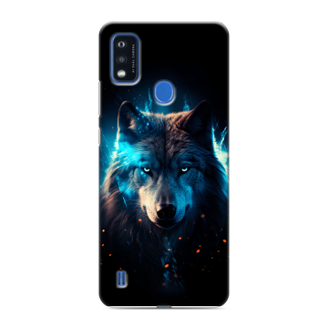 Силиконовый чехол на ZTE Blade A51 с принтом Волк ночной