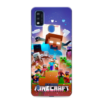 Силиконовый чехол на ZTE Blade A51 с принтом Майнкрафт Minecraft Силиконовый чехол на ZTE Blade A51 с принтом Майнкрафт Minecraft