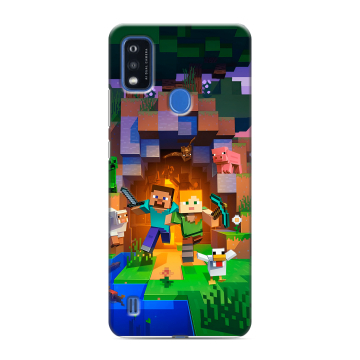 Силиконовый чехол на ZTE Blade A51 с принтом Майнкрафт Minecraft Силиконовый чехол на ZTE Blade A51 с принтом Майнкрафт Minecraft