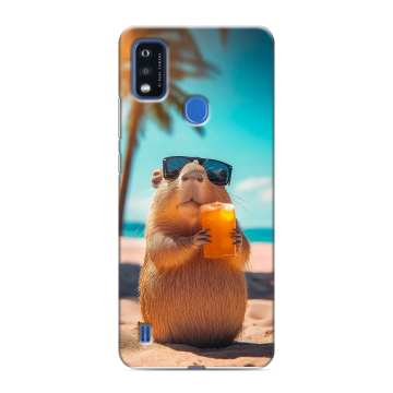 Силиконовый чехол на ZTE Blade A51 с принтом Капибара