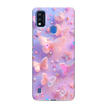 Силиконовый чехол на ZTE Blade A51 с принтом Бабочки