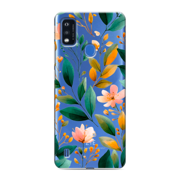Силиконовый чехол на ZTE Blade A51 с принтом Цветы паттерн