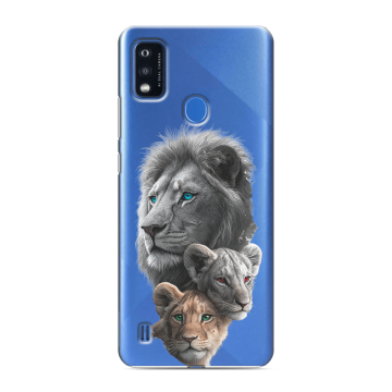 Силиконовый чехол на ZTE Blade A51 с принтом Львы