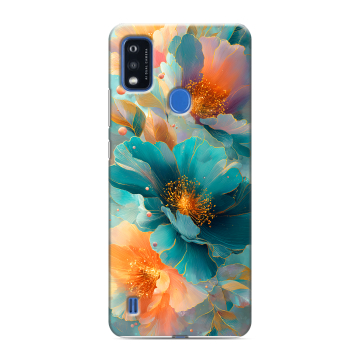 Силиконовый чехол на ZTE Blade A51 с принтом Цветы