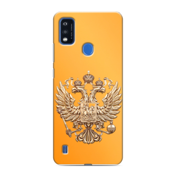 Силиконовый чехол на ZTE Blade A51 с принтом Герб Флаг России