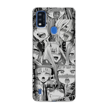 Силиконовый чехол на ZTE Blade A51 с принтом Ahegao Ахегао Аниме