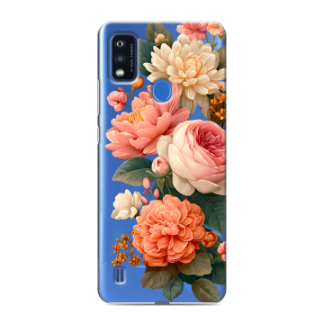 Силиконовый чехол на ZTE Blade A51 с принтом цветы