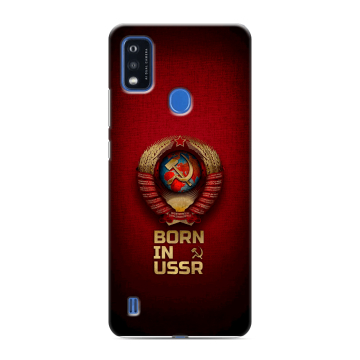 Силиконовый чехол на ZTE Blade A51 с принтом Флаг Герб СССР