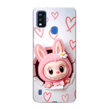 Силиконовый чехол на ZTE Blade A51 с принтом Labubu Лабубу