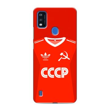 Силиконовый чехол на ZTE Blade A51 с принтом Флаг Герб СССР