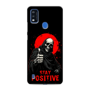 Силиконовый чехол на ZTE Blade A51 с принтом смешной скелет
