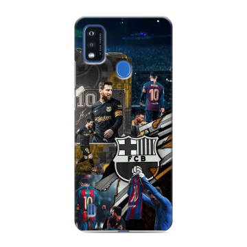 Силиконовый чехол на ZTE Blade A51 с принтом Messi Barcelona Силиконовый чехол на ZTE Blade A51 с принтом Messi Barcelona
