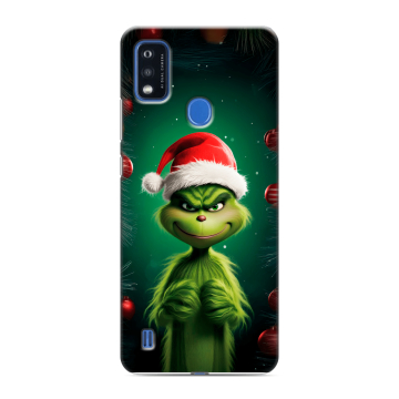 Силиконовый чехол на ZTE Blade A51 с принтом Гринч Новый год Рождество