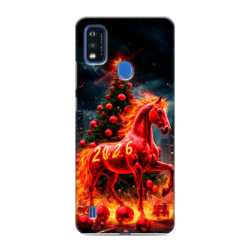 Силиконовый чехол на ZTE Blade A51 с принтом Новый год
