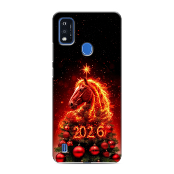 Силиконовый чехол на ZTE Blade A51 с принтом Новый год