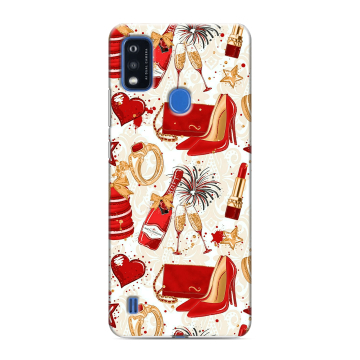 Силиконовый чехол на ZTE Blade A51 с принтом Новый год