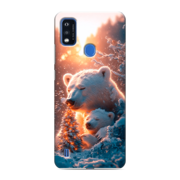 Силиконовый чехол на ZTE Blade A51 с принтом Новый год