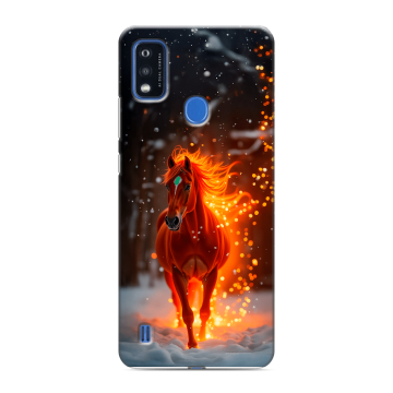 Силиконовый чехол на ZTE Blade A51 с принтом Новый год